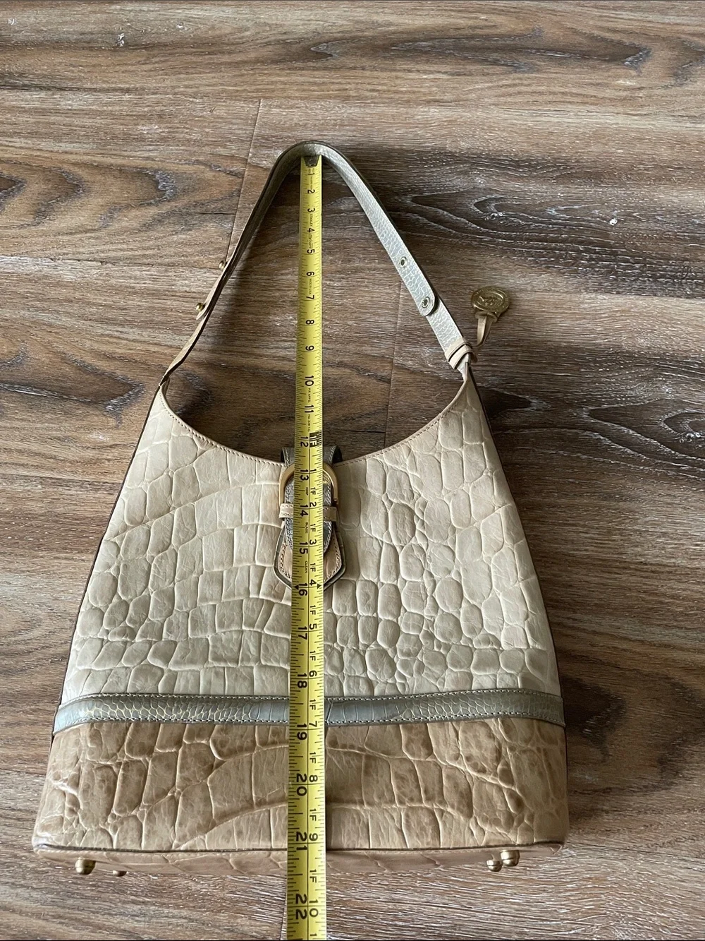 Brahmin Kendall Tri Color Cream Hobo Shoulder Bag